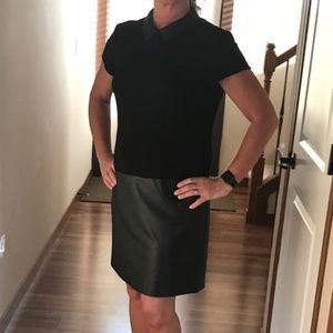 Ann Taylor Faux Leather and Cotton Dress